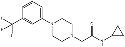 N-cyclopropyl-2-[4-[3-(trifluoromethyl)phenyl]piperazin-1-yl]acetamide Structure