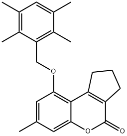 7-methyl-9-[(2,3,5,6-tetramethylphenyl)methoxy]-2,3-dihydro-1H-cyclopenta[c]chromen-4-one Structure