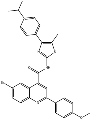 438224-50-1 6-bromo-2-(4-methoxyphenyl)-N-[5-methyl-4-(4-propan-2-ylphenyl)-1,3-thiazol-2-yl]quinoline-4-carboxamide