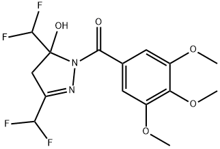 [3,5-bis(difluoromethyl)-5-hydroxy-4H-pyrazol-1-yl]-(3,4,5-trimethoxyphenyl)methanone,438225-93-5,结构式