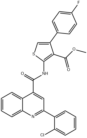 methyl 2-[[2-(2-chlorophenyl)quinoline-4-carbonyl]amino]-4-(4-fluorophenyl)thiophene-3-carboxylate Structure