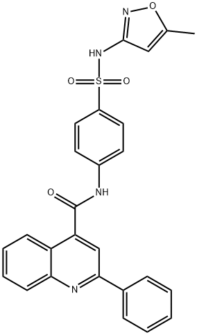 N-[4-[(5-methyl-1,2-oxazol-3-yl)sulfamoyl]phenyl]-2-phenylquinoline-4-carboxamide 化学構造式