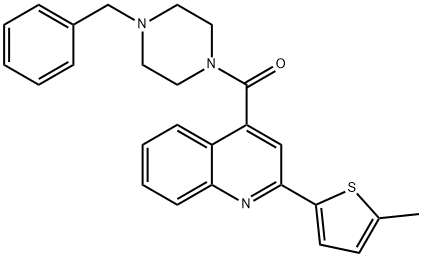 (4-benzylpiperazin-1-yl)-[2-(5-methylthiophen-2-yl)quinolin-4-yl]methanone 化学構造式
