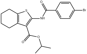 propan-2-yl 2-[(4-bromobenzoyl)amino]-4,5,6,7-tetrahydro-1-benzothiophene-3-carboxylate 结构式