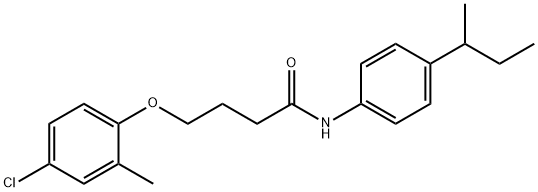 N-(4-butan-2-ylphenyl)-4-(4-chloro-2-methylphenoxy)butanamide Structure