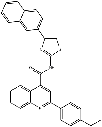 2-(4-ethylphenyl)-N-(4-naphthalen-2-yl-1,3-thiazol-2-yl)quinoline-4-carboxamide 化学構造式