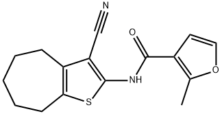 N-(3-cyano-5,6,7,8-tetrahydro-4H-cyclohepta[b]thiophen-2-yl)-2-methylfuran-3-carboxamide Structure