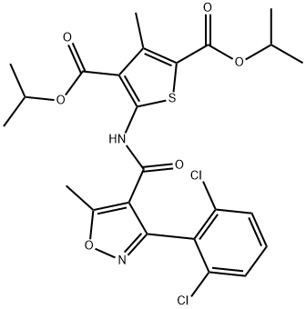 dipropan-2-yl 5-[[3-(2,6-dichlorophenyl)-5-methyl-1,2-oxazole-4-carbonyl]amino]-3-methylthiophene-2,4-dicarboxylate Structure