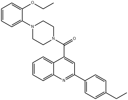 [4-(2-ethoxyphenyl)piperazin-1-yl]-[2-(4-ethylphenyl)quinolin-4-yl]methanone 化学構造式