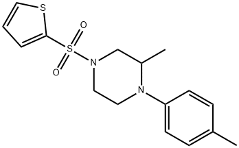 2-methyl-1-(4-methylphenyl)-4-thiophen-2-ylsulfonylpiperazine 化学構造式