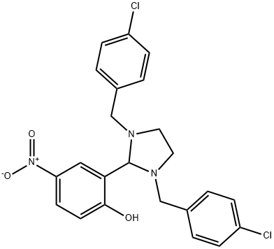 2-[1,3-bis[(4-chlorophenyl)methyl]imidazolidin-2-yl]-4-nitrophenol 结构式