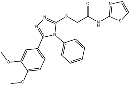 442630-84-4 2-[[5-(3,4-dimethoxyphenyl)-4-phenyl-1,2,4-triazol-3-yl]sulfanyl]-N-(1,3-thiazol-2-yl)acetamide