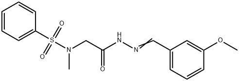 2-[benzenesulfonyl(methyl)amino]-N-[(E)-(3-methoxyphenyl)methylideneamino]acetamide Struktur