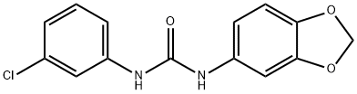 1-(1,3-benzodioxol-5-yl)-3-(3-chlorophenyl)urea 化学構造式