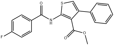 methyl 2-[(4-fluorobenzoyl)amino]-4-phenylthiophene-3-carboxylate Structure