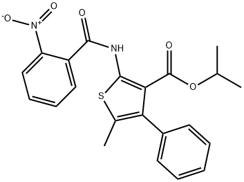 propan-2-yl 5-methyl-2-[(2-nitrobenzoyl)amino]-4-phenylthiophene-3-carboxylate Struktur
