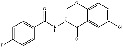 5-chloro-N'-(4-fluorobenzoyl)-2-methoxybenzohydrazide 化学構造式