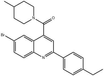 [6-bromo-2-(4-ethylphenyl)quinolin-4-yl]-(4-methylpiperidin-1-yl)methanone Structure