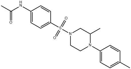 N-[4-[3-methyl-4-(4-methylphenyl)piperazin-1-yl]sulfonylphenyl]acetamide Struktur