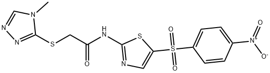 2-[(4-methyl-1,2,4-triazol-3-yl)sulfanyl]-N-[5-(4-nitrophenyl)sulfonyl-1,3-thiazol-2-yl]acetamide Structure