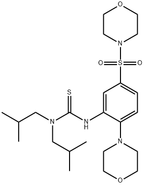 1,1-bis(2-methylpropyl)-3-(2-morpholin-4-yl-5-morpholin-4-ylsulfonylphenyl)thiourea Structure