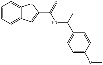 N-[1-(4-メトキシフェニル)エチル]-2-ベンゾフランカルボアミド 化学構造式