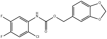 1,3-benzodioxol-5-ylmethyl N-(2-chloro-4,5-difluorophenyl)carbamate Struktur