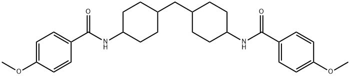 4-methoxy-N-[4-[[4-[(4-methoxybenzoyl)amino]cyclohexyl]methyl]cyclohexyl]benzamide Struktur