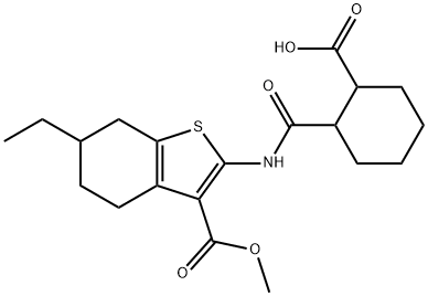 2-[(6-ethyl-3-methoxycarbonyl-4,5,6,7-tetrahydro-1-benzothiophen-2-yl)carbamoyl]cyclohexane-1-carboxylic acid Structure