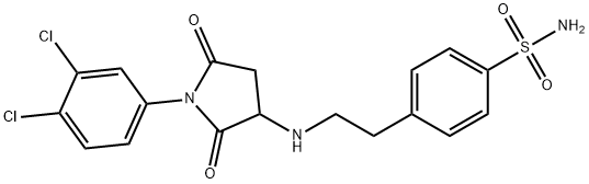 4-[2-[[1-(3,4-二氯苯基)-2,5-二氧代吡咯烷-3-基]氨基]乙基]苯磺酰胺, 472980-46-4, 结构式