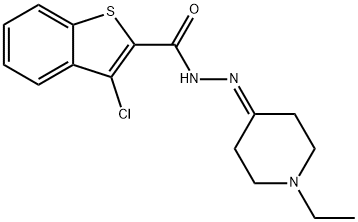 3-chloro-N-[(1-ethylpiperidin-4-ylidene)amino]-1-benzothiophene-2-carboxamide Struktur