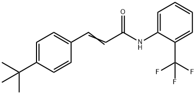 (E)-3-(4-tert-butylphenyl)-N-[2-(trifluoromethyl)phenyl]prop-2-enamide 化学構造式