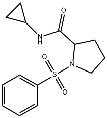 1-(benzenesulfonyl)-N-cyclopropylpyrrolidine-2-carboxamide Structure