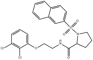 N-[2-(2,3-dichlorophenoxy)ethyl]-1-naphthalen-2-ylsulfonylpyrrolidine-2-carboxamide,475042-49-0,结构式