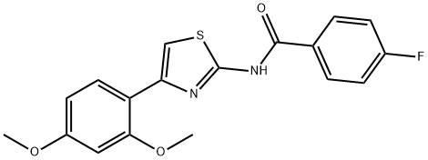 N-[4-(2,4-dimethoxyphenyl)-1,3-thiazol-2-yl]-4-fluorobenzamide 化学構造式
