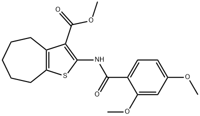 methyl 2-[(2,4-dimethoxybenzoyl)amino]-5,6,7,8-tetrahydro-4H-cyclohepta[b]thiophene-3-carboxylate 结构式