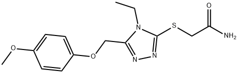 2-[[4-ethyl-5-[(4-methoxyphenoxy)methyl]-1,2,4-triazol-3-yl]sulfanyl]acetamide Structure