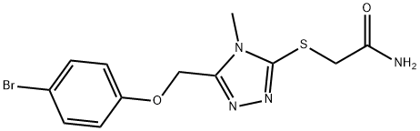 2-[[5-[(4-bromophenoxy)methyl]-4-methyl-1,2,4-triazol-3-yl]sulfanyl]acetamide Structure