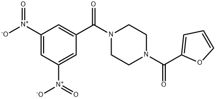 [4-(3,5-dinitrobenzoyl)piperazin-1-yl]-(furan-2-yl)methanone 化学構造式