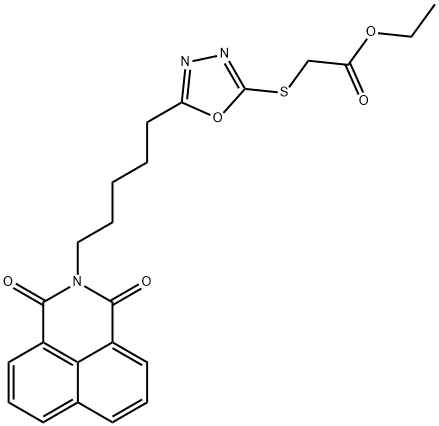 ethyl 2-[[5-[5-(1,3-dioxobenzo[de]isoquinolin-2-yl)pentyl]-1,3,4-oxadiazol-2-yl]sulfanyl]acetate Structure