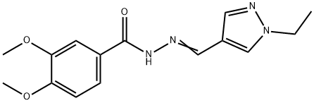 N-[(Z)-(1-ethylpyrazol-4-yl)methylideneamino]-3,4-dimethoxybenzamide Structure