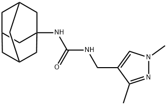1-(1-adamantyl)-3-[(1,3-dimethylpyrazol-4-yl)methyl]urea,492423-44-6,结构式