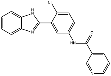 N-[3-(1H-benzimidazol-2-yl)-4-chlorophenyl]pyridine-3-carboxamide 化学構造式