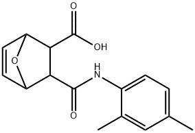 2-[(2,4-dimethylphenyl)carbamoyl]-7-oxabicyclo[2.2.1]hept-5-ene-3-carboxylic acid Struktur