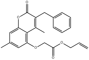 prop-2-enyl 2-(3-benzyl-4,7-dimethyl-2-oxochromen-5-yl)oxyacetate 结构式