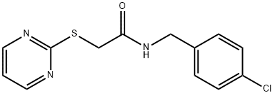 N-[(4-chlorophenyl)methyl]-2-pyrimidin-2-ylsulfanylacetamide,503142-25-4,结构式