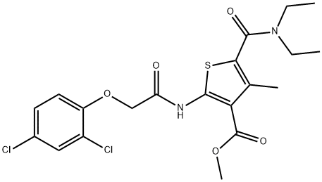 methyl 2-[[2-(2,4-dichlorophenoxy)acetyl]amino]-5-(diethylcarbamoyl)-4-methylthiophene-3-carboxylate 化学構造式
