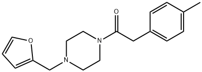 1-[4-(furan-2-ylmethyl)piperazin-1-yl]-2-(4-methylphenyl)ethanone Structure