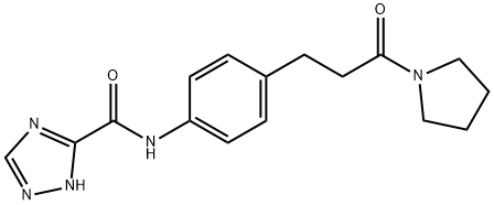 N-[4-(3-oxo-3-pyrrolidin-1-ylpropyl)phenyl]-1H-1,2,4-triazole-5-carboxamide Struktur