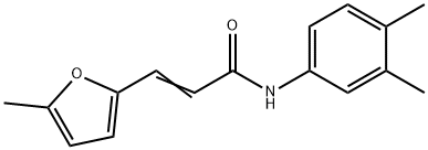 (E)-N-(3,4-dimethylphenyl)-3-(5-methylfuran-2-yl)prop-2-enamide 化学構造式